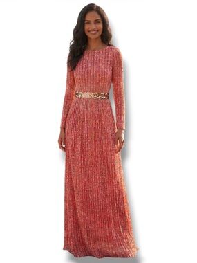 NWT KALKI Fashion Embroidered Georgette Anarkali Maxi Dress Size Small US 4/6